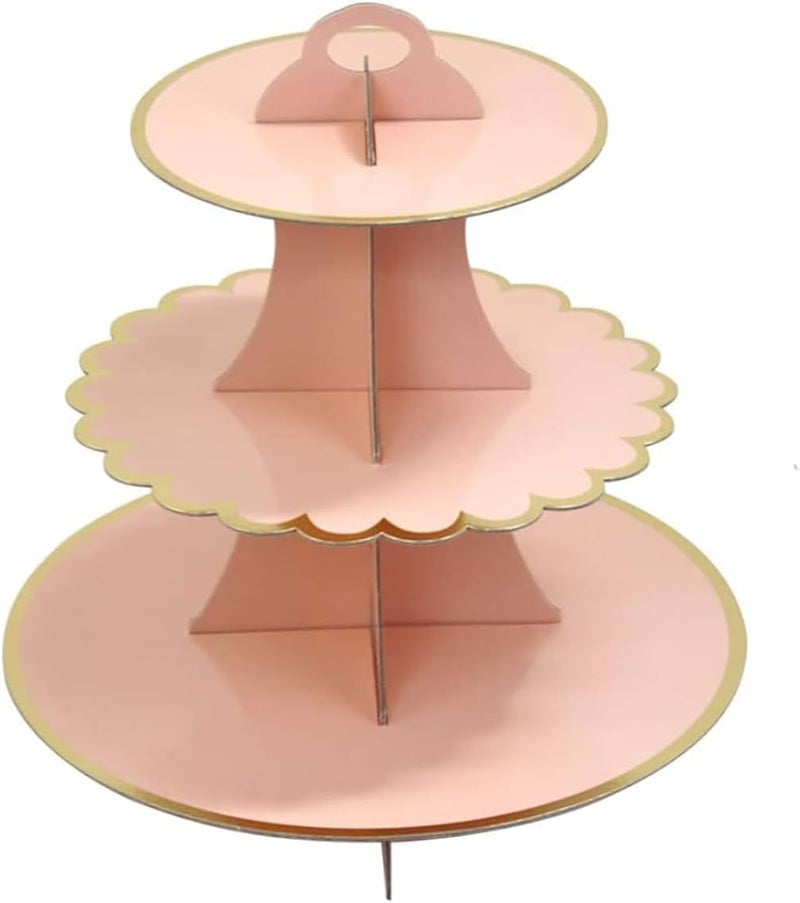 ThePartyPopper PEACH THREE TIER CUPCAKE STAND - Image 1