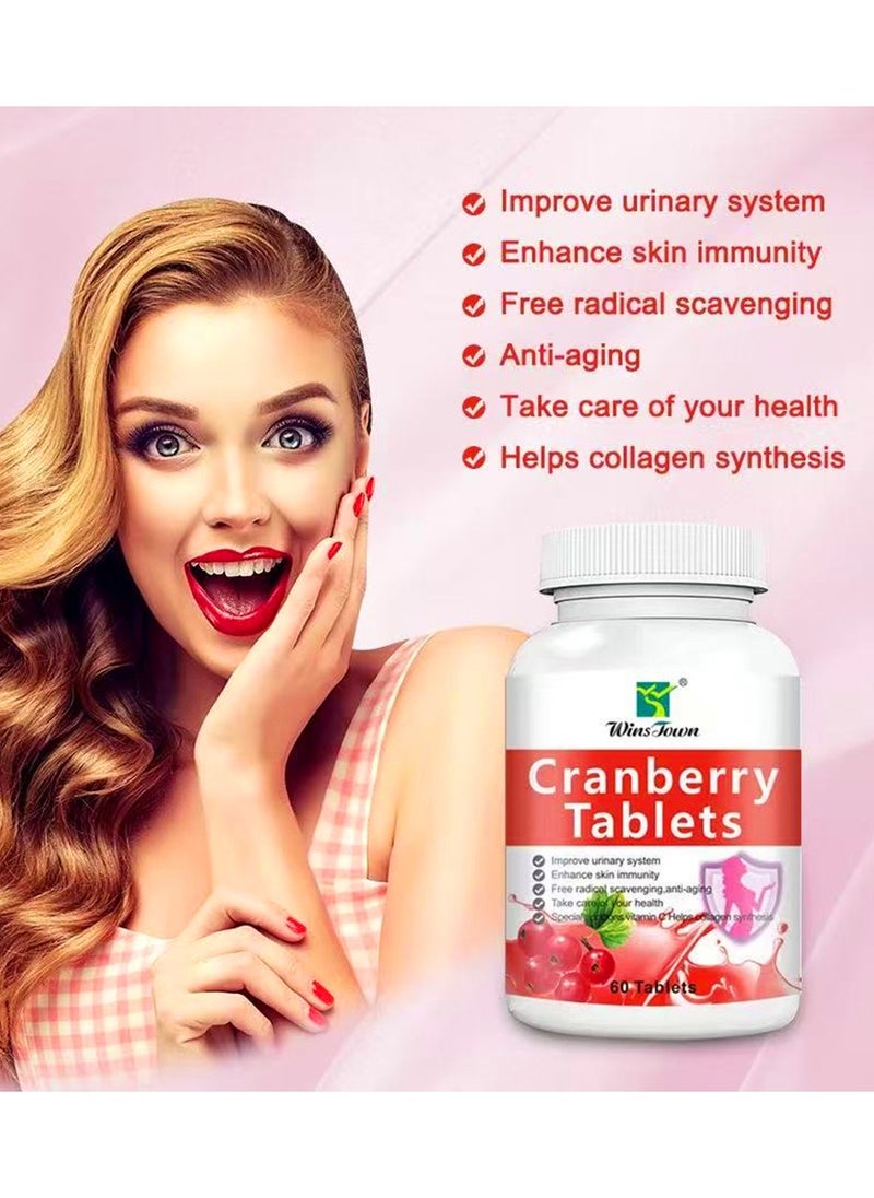 Wins Town - Cranberry Tablets  Anti Aging Skin Whitening Tablet  Urinary Health And Immune Support Tablets  Women Health Care Supplements For Boosting Immunity And Improving Urinary Systems 60 Tablets - Image 1