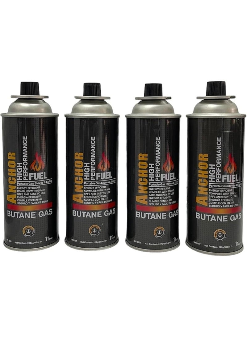 Pack Of 4 Anchor High Performance Gas Canister For Camping Stove – 227g