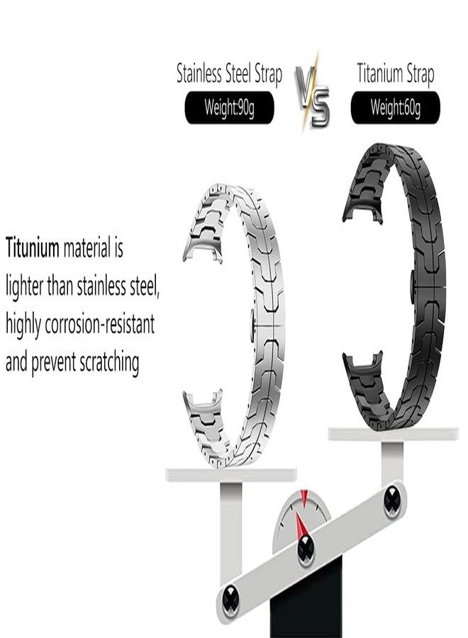 WINGLE Titanium Bands for Galaxy Watch 8/8 Classic Band Samsung Galaxy Watch 8 Band Men 46mm 44mm 40mm Rugged Durable Armor Robust Metal Bands Classy Elegant Casual Business Strap Bracelet, Black - Image 3