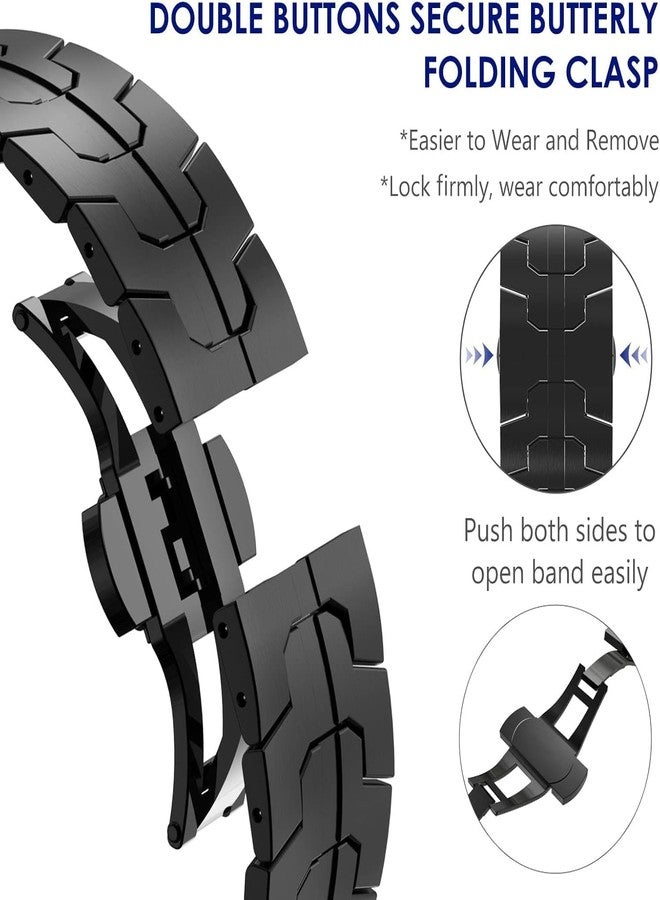 WINGLE Titanium Bands for Galaxy Watch 8/8 Classic Band Samsung Galaxy Watch 8 Band Men 46mm 44mm 40mm Rugged Durable Armor Robust Metal Bands Classy Elegant Casual Business Strap Bracelet, Black - Image 5