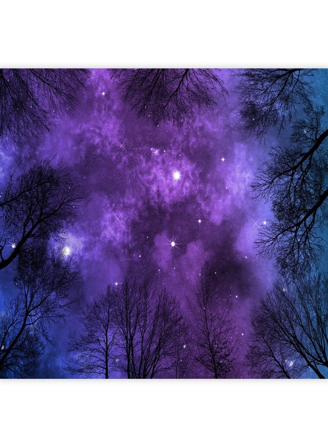 wall26 - Low Angle View of Colorful Nebula on Starry Night Sky in Forest, View Through Trees, Background - Removable Wall Mural | Self-Adhesive Large Wallpaper - 66x96 inches - Image 2