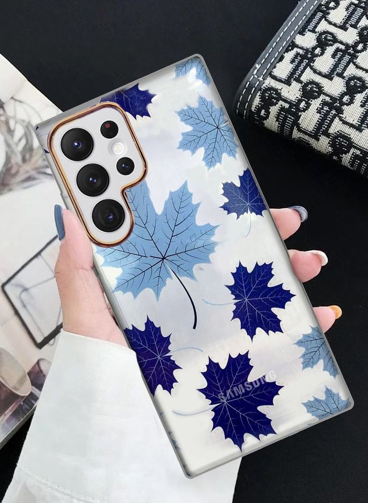 JOWAY حافظة سامسونج جالاكسي S22 ألترا الزهرية الشفافة فائق النحافة مقاومة للصدمات بتصميم طباعة الزهور 4 - Image 2