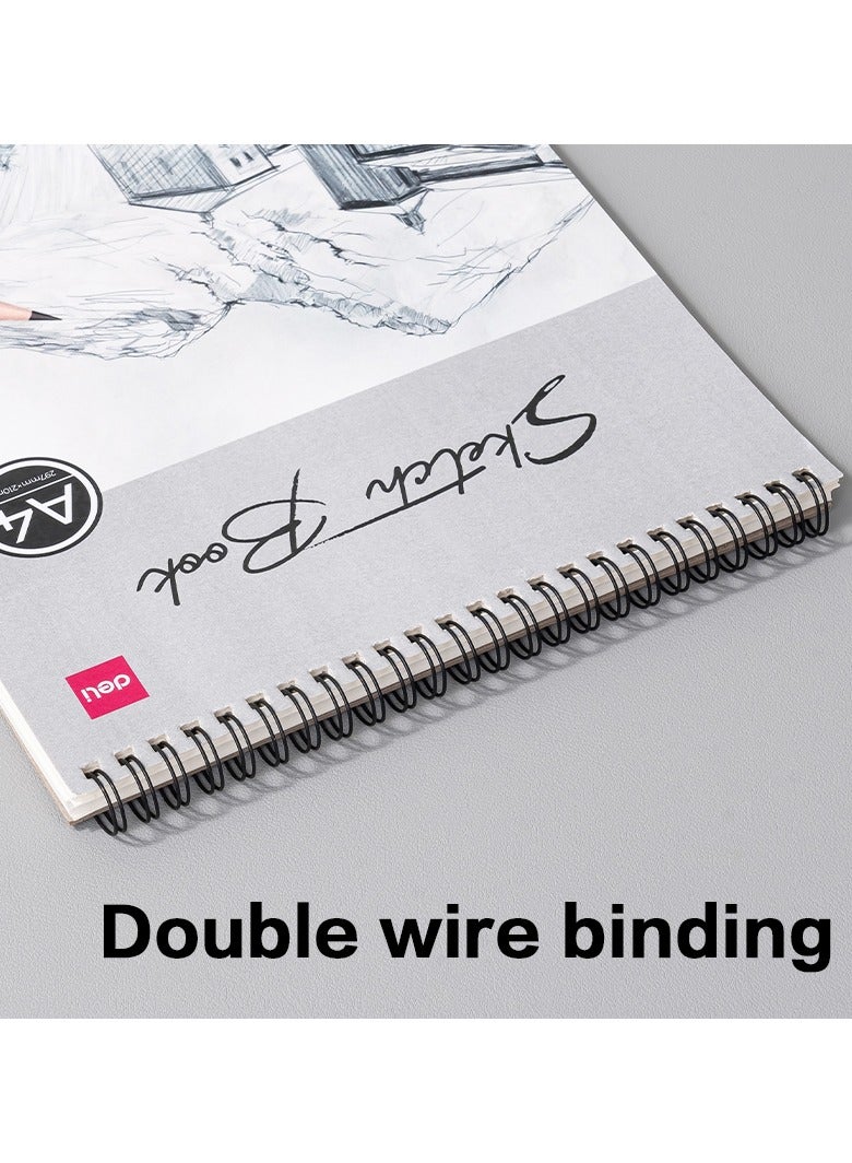 Deli EC402 Sketch Book A4 40 Sheets 160gsm – ideal for watercolor & heavy sketching - Image 2