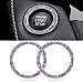 WINKA 2pcs Bling Car Engine Start Button Cover Diamond Crystal Push Start Stop Button Ring Sparkly Bling Ignition Button Cover Rhinestone Keyless Ignition Ring Universal Car Accessories Light Purple - Image 2