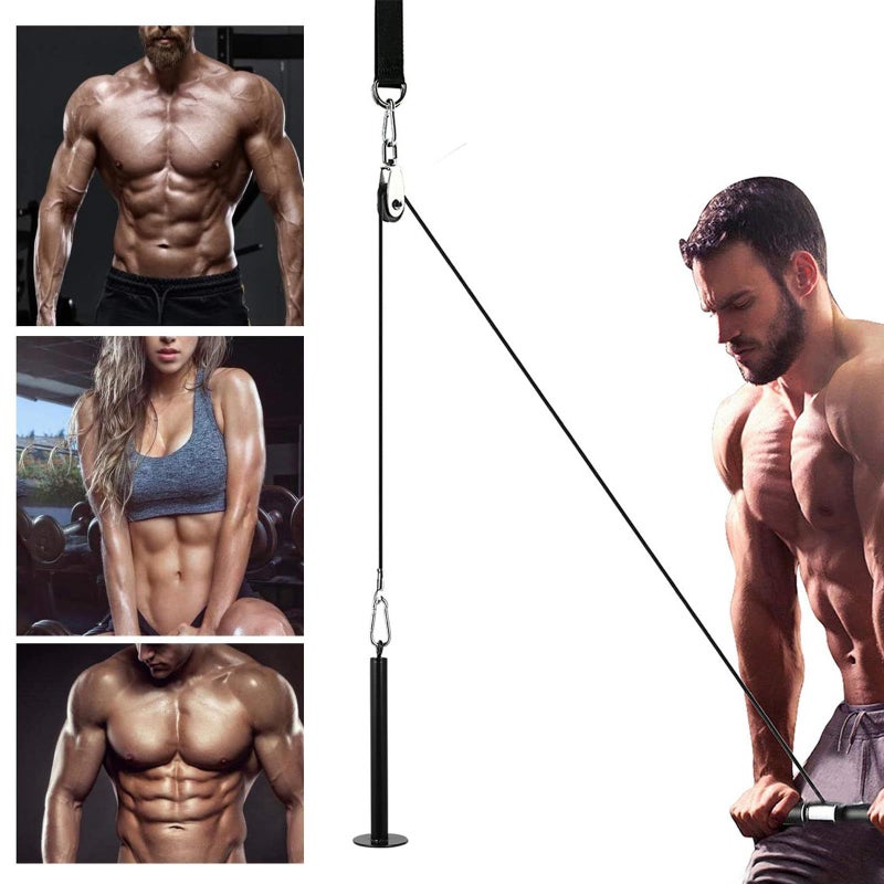2 Pcs Black Pulley Hanging Straps Sturdy Fitness Workout Rope For Strength Training Equipment DIY Sports Tool - Image 4
