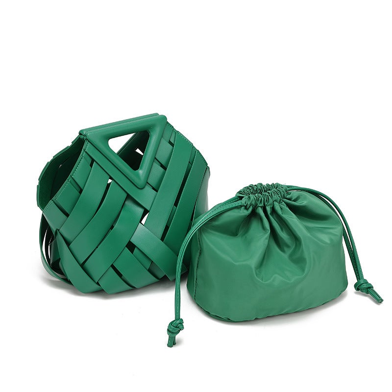 Explosions B New Bag Inverted Triangle Handheld Woven Women'S Bag Shoulder Crossbody Large Capacity Bag - Image 3
