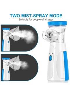 Eworld Portable Handheld Nebulizer Machine, Mini Ultrasonic Vaporizer with Adjustable Mist Output, Efficient Medication Delivery for Adults and Children, Includes Masks and Mouthpieces, Perfect for Home and Travel Use  - Image 2