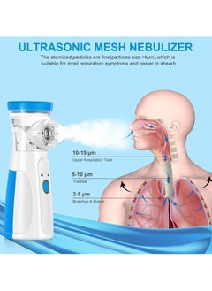 Eworld Portable Handheld Nebulizer Machine, Mini Ultrasonic Vaporizer with Adjustable Mist Output, Efficient Medication Delivery for Adults and Children, Includes Masks and Mouthpieces, Perfect for Home and Travel Use  - Image 4