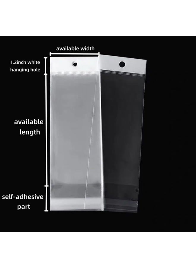PABCK 100 Pack (Available Size 4.9x17.7 inches) Clear Self Adhesive Straight Hair Packaging Bags with Hang Hole Wigs Hair Storage Beauty Personal Care Hair Care Extensions Wigs Accessories - Image 4