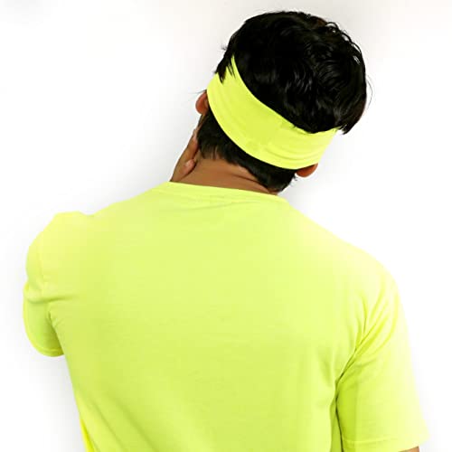 SOUL eTHICS Premium Cotton Gym, Sports, Yoga, Running, Hair, Elastic Headband for Men and Women with Non-Slip Fabric, Freesize (Yellow Neon) - Image 5