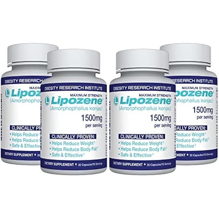 Lipozene Diet Pills - Weight Loss Supplement - 4 Bottles of 30 Capsules Each, a Total of 120 Capsules! - Image 1