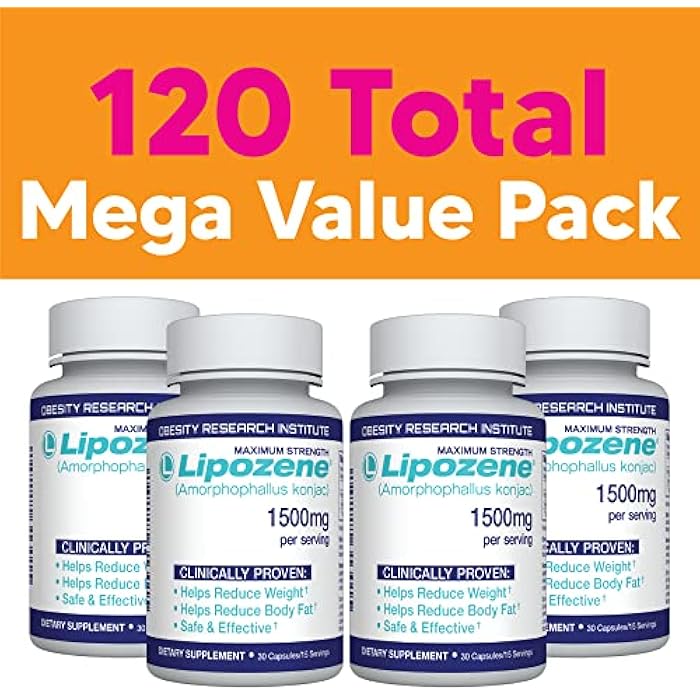 Lipozene Diet Pills - Weight Loss Supplement - 4 Bottles of 30 Capsules Each, a Total of 120 Capsules! - Image 2