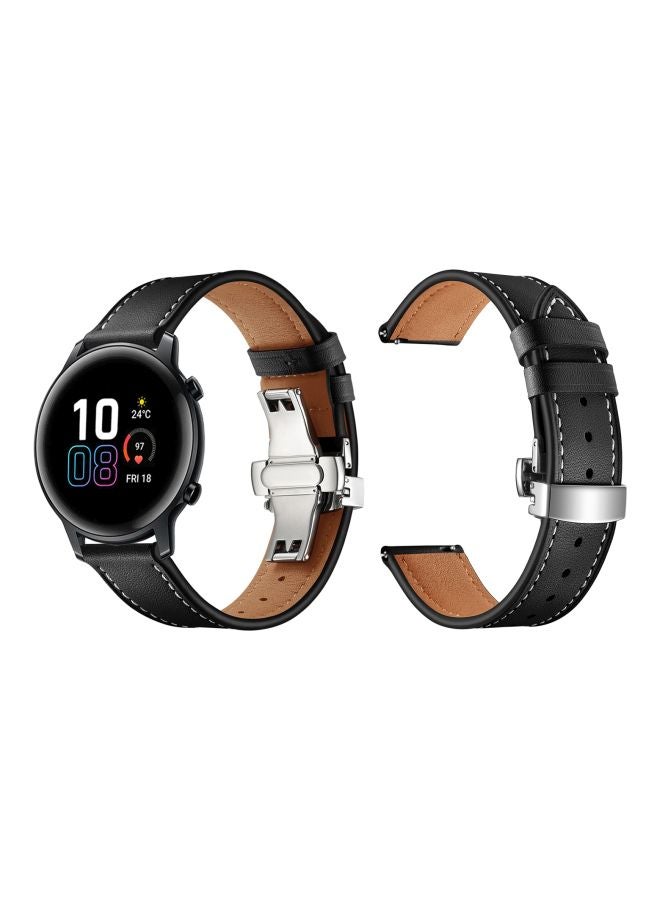 Perfii Replacement Band For Honor MagicWatch 2 42mm Black/Silver - Image 3