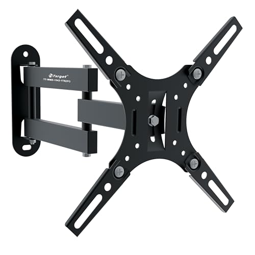 Target TT-WMD-1342-1TS(X1) Full Motion TV Wall Mount, Premium Steel, 13-42 Inch Screen Size, 15kg Load Capacity, 90° Swivel Range, VESA 200x200mm Compatible, Black - Image 1
