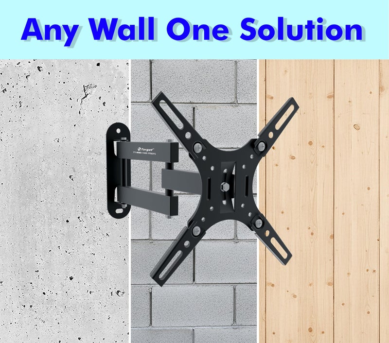Target TT-WMD-1342-1TS(X1) Full Motion TV Wall Mount, Premium Steel, 13-42 Inch Screen Size, 15kg Load Capacity, 90° Swivel Range, VESA 200x200mm Compatible, Black - Image 3