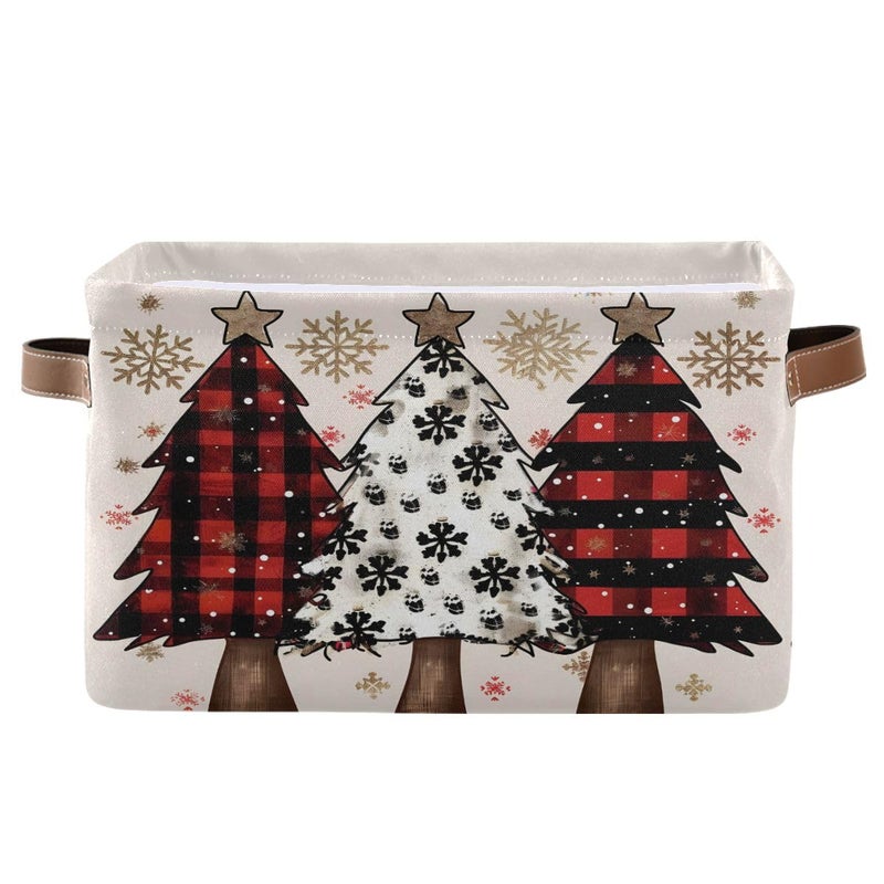 Bolaz Three Christmas Three Christmas Trees Storage BasketLarge Storage Bin Fabric Collapsible Organizer Bag with Handles 15x11x95 inch - Image 2