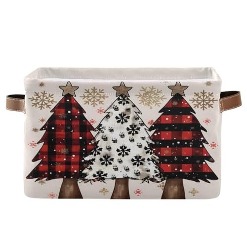 Bolaz Three Christmas Three Christmas Trees Storage BasketLarge Storage Bin Fabric Collapsible Organizer Bag with Handles 15x11x95 inch - Image 1