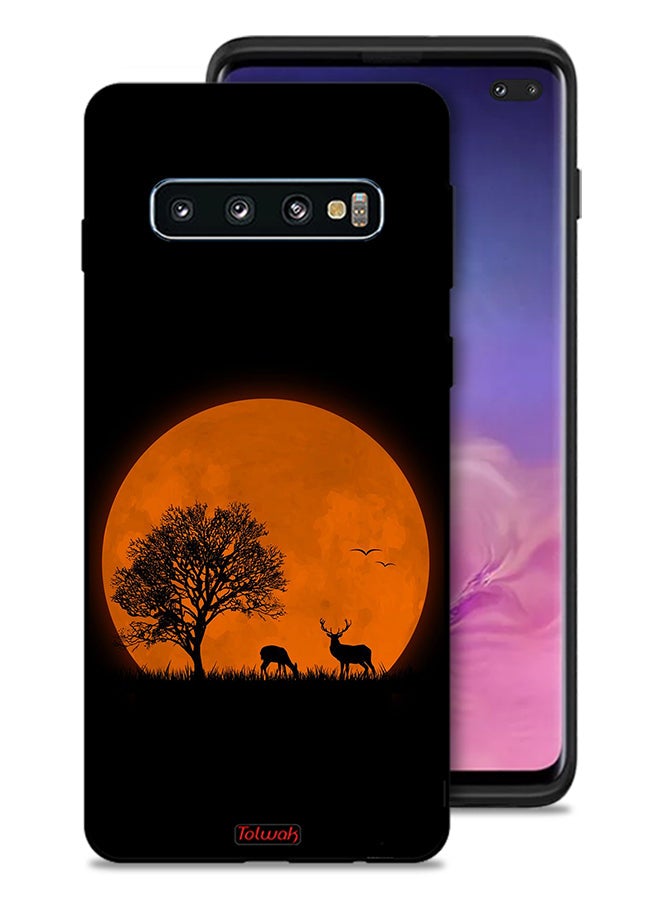 Tolwak Samsung Galaxy S10 Plus Protective Case Cover Evening Moon Art - Image 1