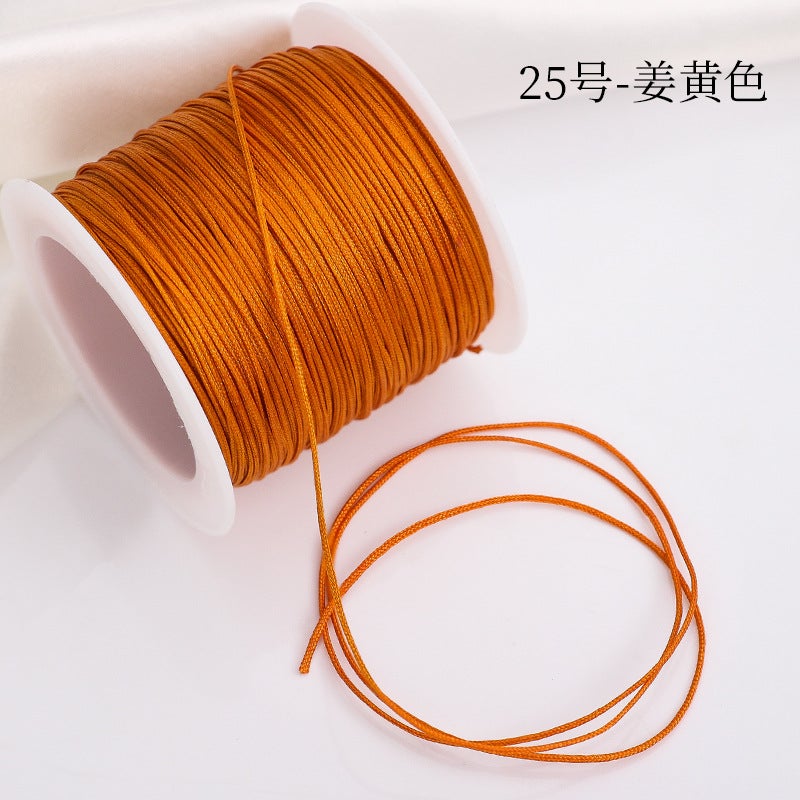 خيط صيني معقود يدويًا باللون الأحمر DIY للمجوهرات شمع أصفر رقم 27/لفة واحدة - Image 3