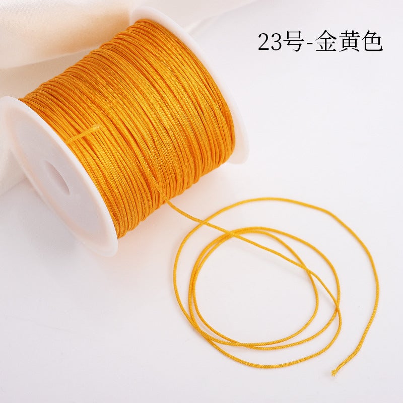 خيط صيني معقود يدويًا باللون الأحمر DIY للمجوهرات شمع أصفر رقم 27/لفة واحدة - Image 5