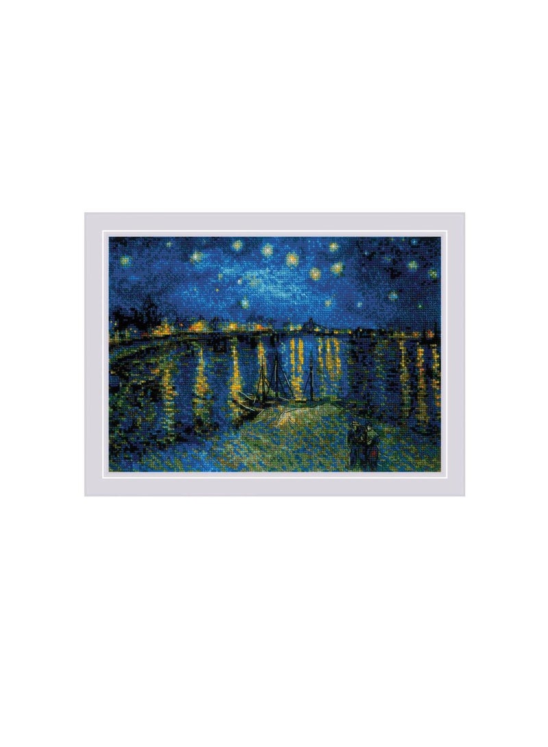 ديزاين عد عبر الابره عدة 15 بوصة × 10.25 بوصة مليء بالنجوم ليلة فوق رون فان جوخ - Image 2