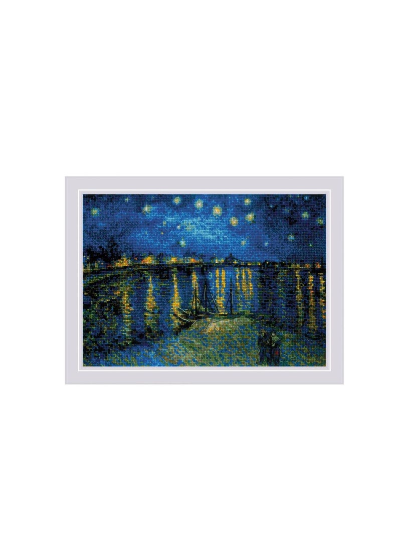 ديزاين عد عبر الابره عدة 15 بوصة × 10.25 بوصة مليء بالنجوم ليلة فوق رون فان جوخ - Image 3