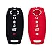 Autobase Silicone Key Fob Cover for 2023 2024 2025 Nissan Rogue Pathfinder Sentra Rubber Remote Key Fob Protector Case with 5 Buttons Black and Red 2 Pcs - Image 2