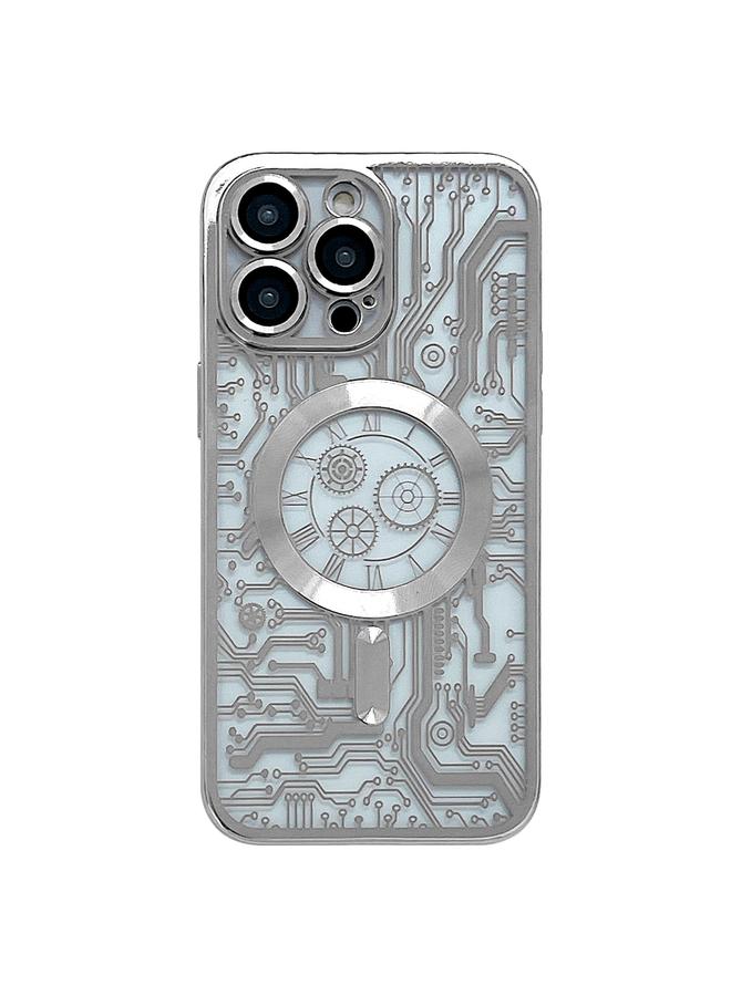 S-TOP Case For iPhone 14 Pro Electroplated Circuit Board Pattern MagSafe Phone Case - Image 1