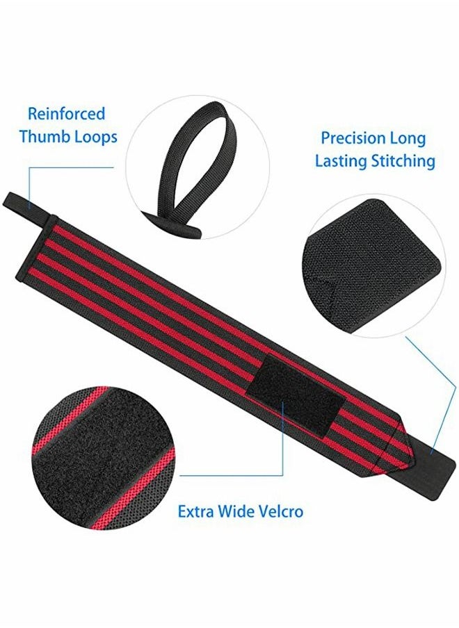 GROIC - 2PCS Wrist Wraps,22" Wrist Brace Lifting Wrist Support with Heavy Duty Thumb Loop Can Prevent Wrist Strains and Sprains During Exercise, Strength Training, Bodybuilding, Weight Lifting - Image 1
