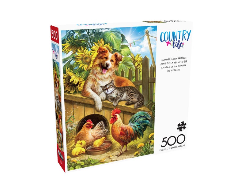 Buffalo Games - Nadia Strelkina - Summer Farm Friends - 500 Piece Jigsaw Puzzle for Adults -Challenging Puzzle Perfect for Game Nights - Finished Size is 21.25 x 15.00 - Image 3