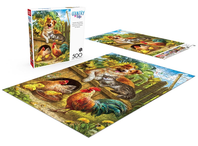 Buffalo Games - Nadia Strelkina - Summer Farm Friends - 500 Piece Jigsaw Puzzle for Adults -Challenging Puzzle Perfect for Game Nights - Finished Size is 21.25 x 15.00 - Image 4