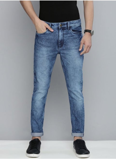 Men Slim Fit Solid Mid-Rise Stretchable Jeans