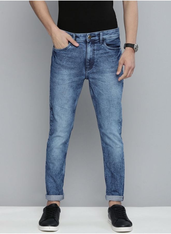 The Indian Garage Co Men Slim Fit Solid Mid-Rise Stretchable Jeans  - Image 1