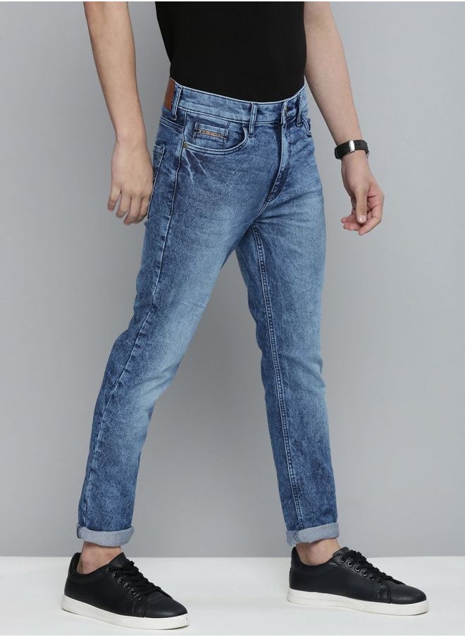 The Indian Garage Co Men Slim Fit Solid Mid-Rise Stretchable Jeans  - Image 2