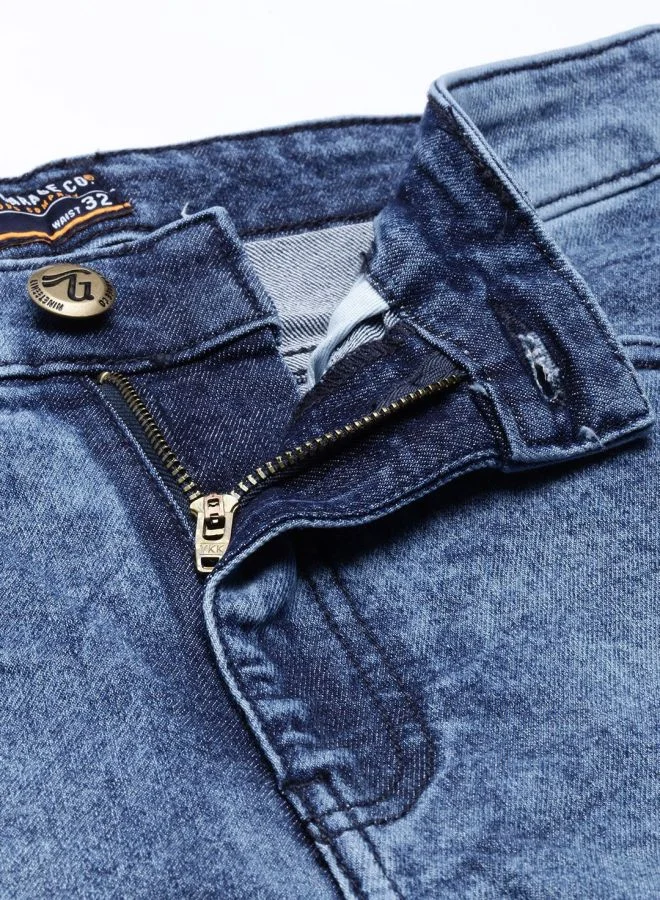 The Indian Garage Co Men Slim Fit Solid Mid-Rise Stretchable Jeans
