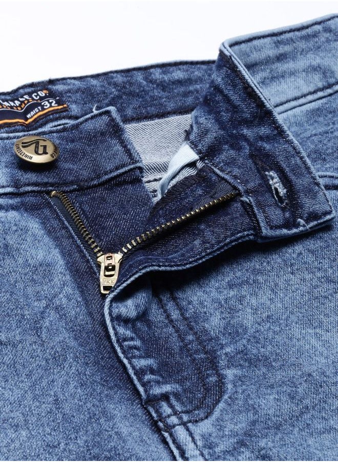 The Indian Garage Co Men Slim Fit Solid Mid-Rise Stretchable Jeans  - Image 3