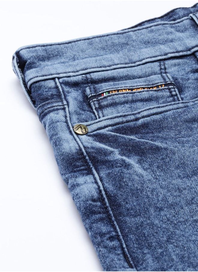 The Indian Garage Co Men Slim Fit Solid Mid-Rise Stretchable Jeans  - Image 4
