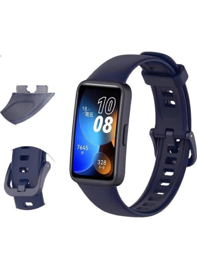 Ten Flashes Tenflash Huawei Band 8 Strap Band 9/9Nfc/8Nfc Standard Edition Wristband Universal Smart Sports Band Silicone Eight Nine Generation Band Wear-Resistant Midnight Black - Image 2
