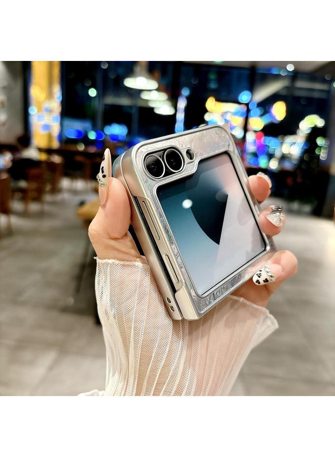 اس-توب جراب لهاتف Samsung Galaxy Z Flip3 5G بحافة فضية من البولي كربونات قابل للطي - Image 3