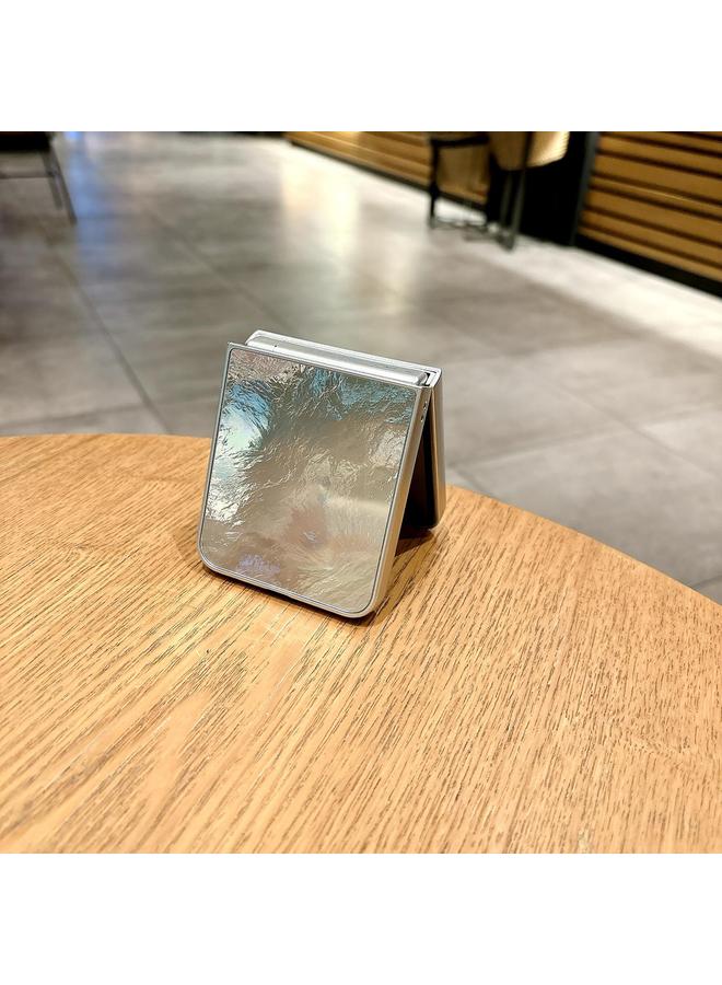 اس-توب جراب لهاتف Samsung Galaxy Z Flip3 5G بحافة فضية من البولي كربونات قابل للطي - Image 5