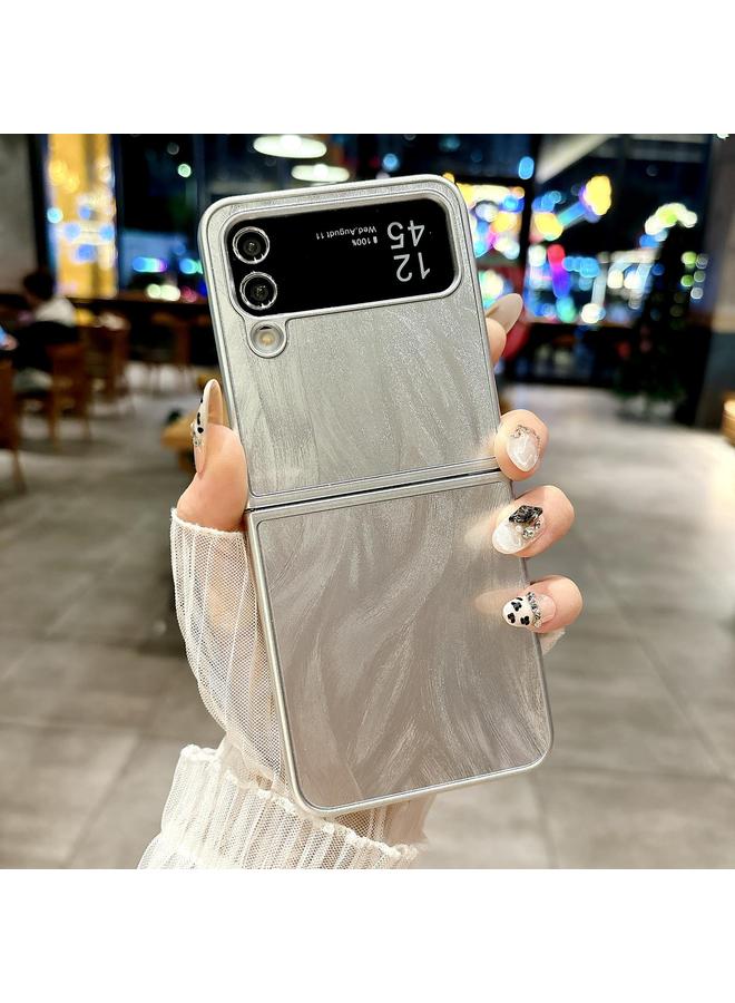 اس-توب جراب لهاتف Samsung Galaxy Z Flip3 5G بحافة فضية من البولي كربونات قابل للطي - Image 2