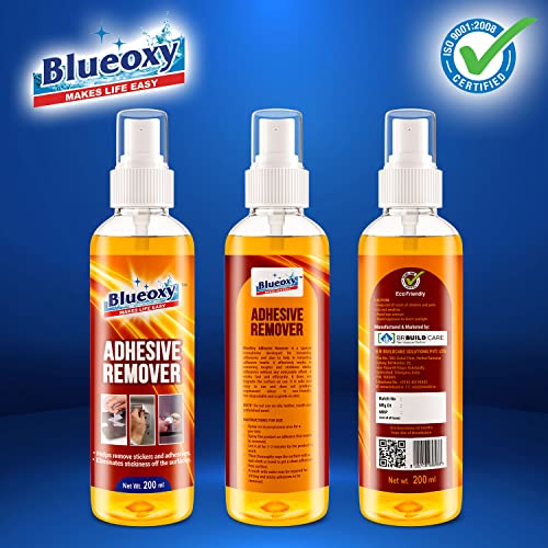 BLUEOXY Adhesive Remover Spray | Used to Remove Gum Glue Stickers Adhesives for Car, Glass, Fridge Door, Any Metal Surface | Car Glass Sticker Remover Spray | Ecological Formulation | 200 ML | QTY 2 - Image 5