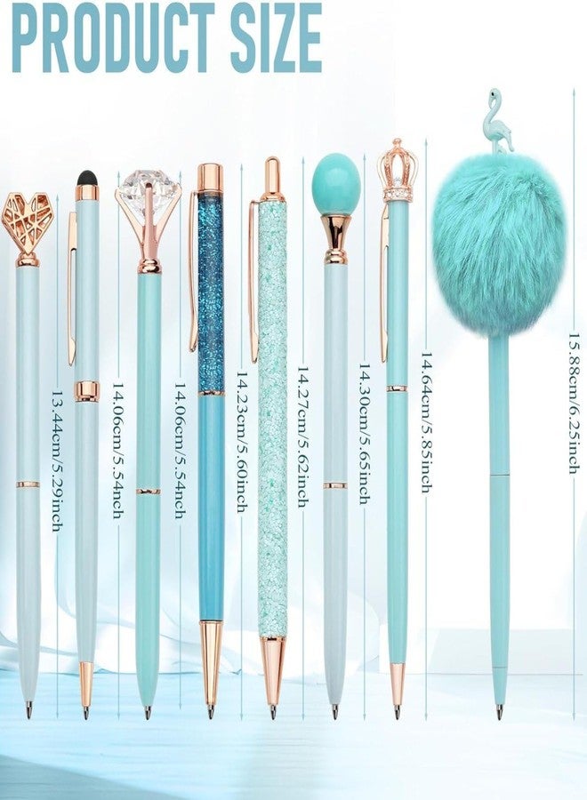 GIFTRIYA Luxury Glitter Ball Pens Combo for Kids & Teens | Metal Crystal Top Ballpoint Pens with Smooth Blue Ink | Cute Writing Pens for School, Journaling, Diary, Return Gift & Daily Use - Image 3