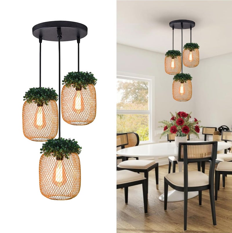 Groeien Silk Weave Crystal Metal Multicolor Hanging Pendant Ceiling Lamp Fixture | Chandelier for Home, Indoor, Outdoor,Living Room, Bedroom(Bulb Included)(SilkWeave, 1) - Image 1
