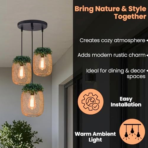 Groeien Silk Weave Crystal Metal Multicolor Hanging Pendant Ceiling Lamp Fixture | Chandelier for Home, Indoor, Outdoor,Living Room, Bedroom(Bulb Included)(SilkWeave, 1) - Image 5