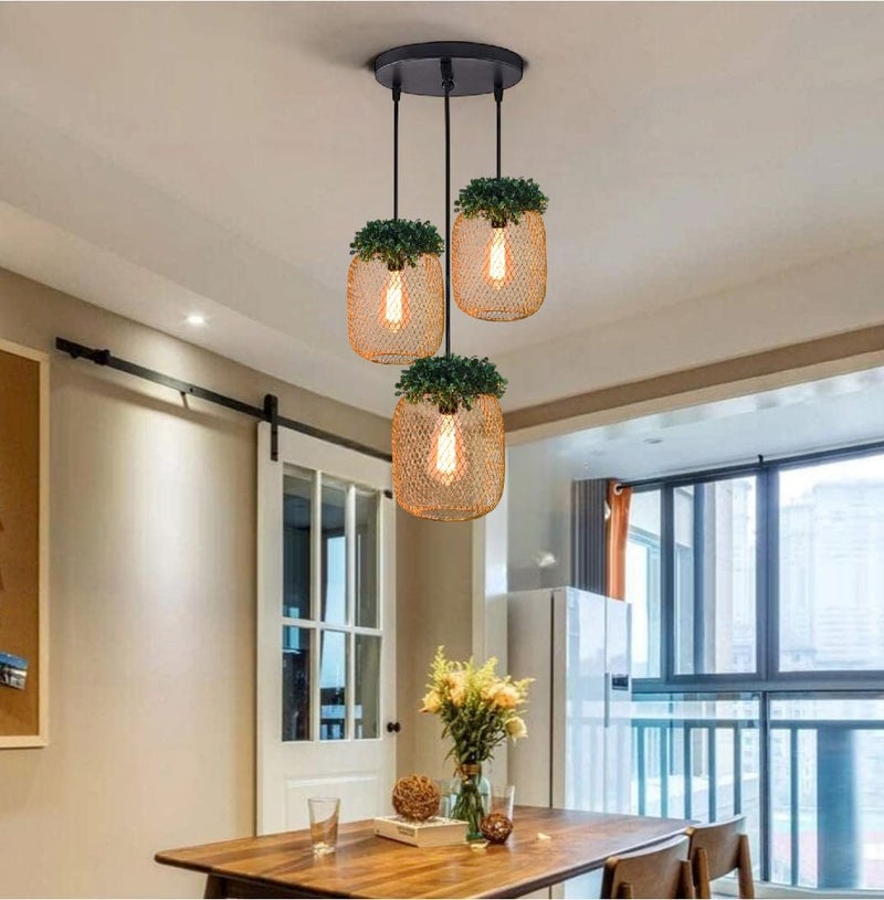 Groeien Silk Weave Crystal Metal Multicolor Hanging Pendant Ceiling Lamp Fixture | Chandelier for Home, Indoor, Outdoor,Living Room, Bedroom(Bulb Included)(SilkWeave, 1) - Image 2