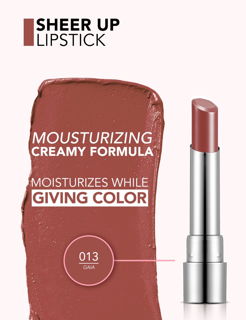 flormar Sheer Up Semi-Transparent Shiny Lipstick 013 Gaia - Image 3