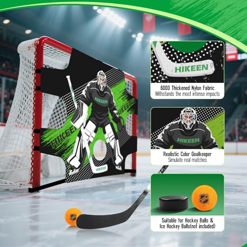 Hikeen Premium Hockey Goalie Shooting Target Tear - Proof Hockey Goal Practice Target with 7 Target Holes - Street Hockey & Ice Hockey Net Goalie Target for Practicing Shooting Accuracy 54IN - Image 3