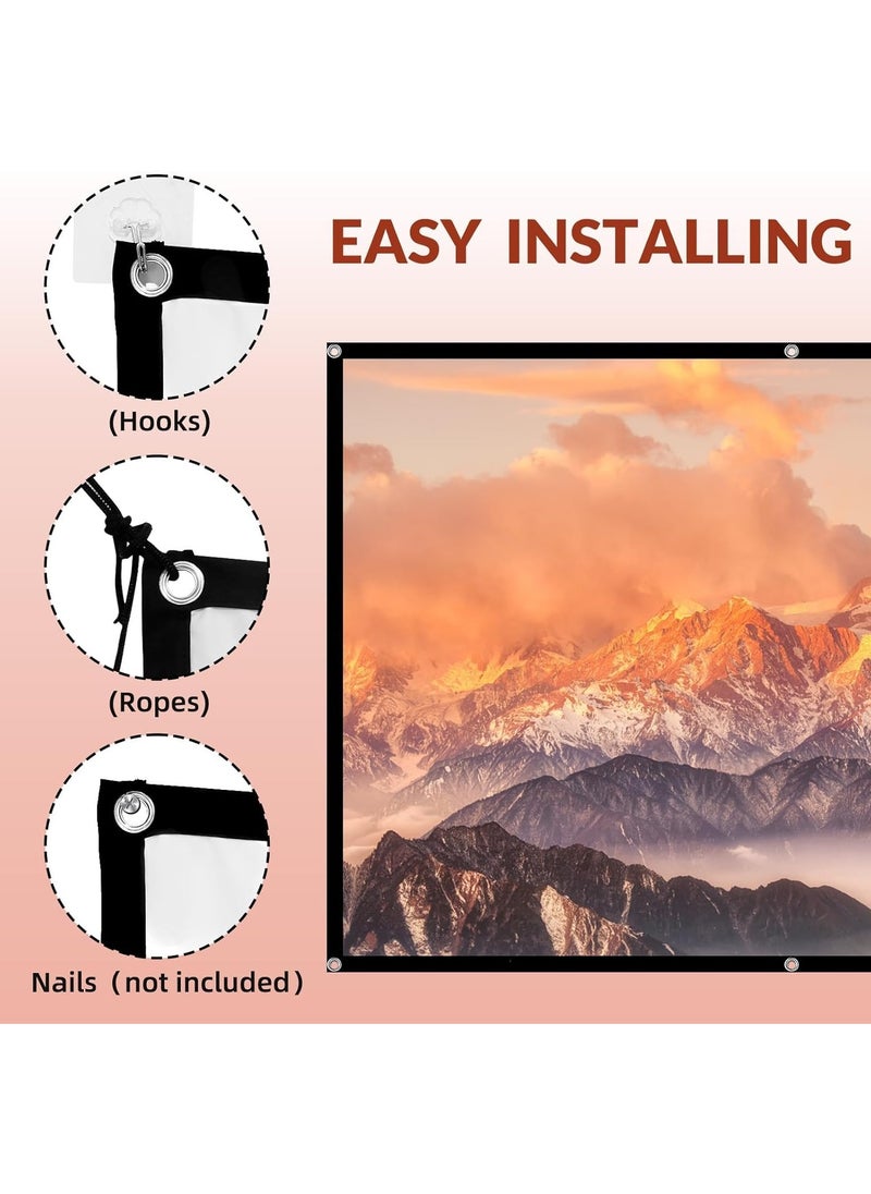 XICEN - Portable 150 inch Projector Screen Foldable 16:9 HD 4K Movie Anti-Light Projection Screen for Indoor Outdoor Home Theater Office - Image 1
